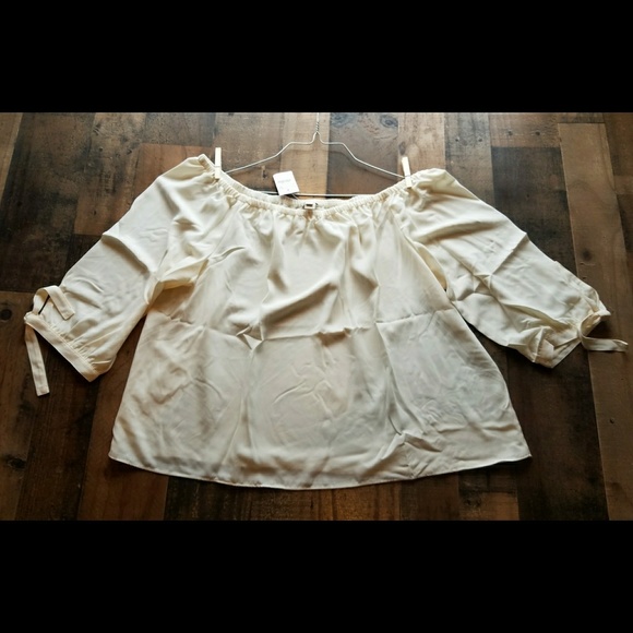 J.Crew Factory Off the Shoulder Top Ivory nwt - Picture 4 of 4